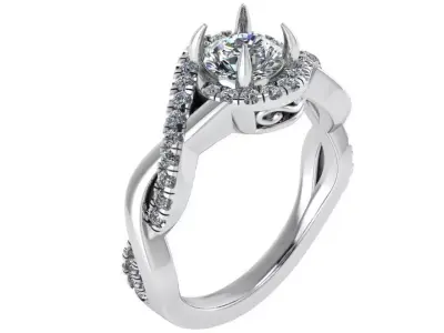 Decorative Diamond Ring 1706  3D print model 3D print model
