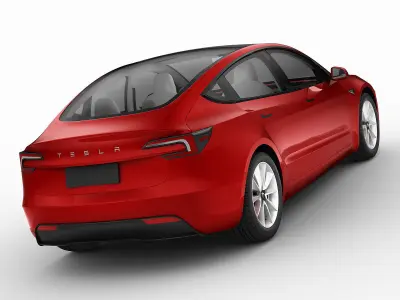 Tesla Model 3 2024 With Interior 3D model 3D model