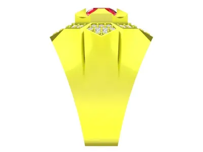 Luxury Geometric Ruby Pave Signet Ring for Men 4320 3D print model