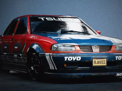 Nissan Tsuru Tunning Sentra B13 Low-poly 3D model