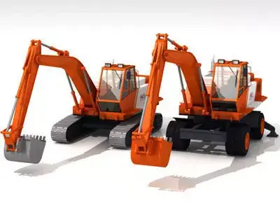 Bres500 Excavators collection 3D model