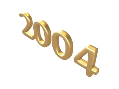 Year Number 2004 v1 002 Low-poly 3D model
