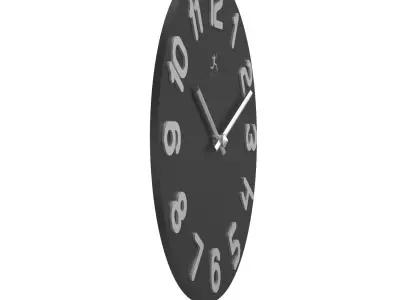 Infinity Simple Black Wall Clock PBR 3D model