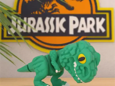 Tiny Rex - Articulated Version and Keychain 3D print model