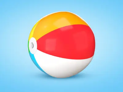 Beach Ball Low-poly 3D model