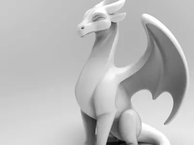 Mystical Dragon minimalist sculpture 3D print model