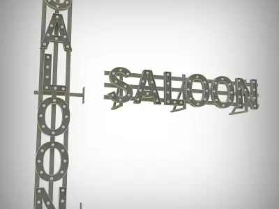 Saloon Bulb Sign 3D model