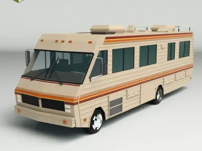 Low Poly Motorhome 02 Low-poly 3D model