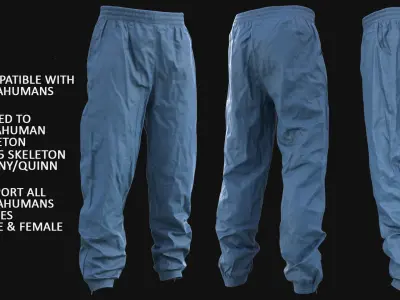 Pants 95 - All MH Bodies and UE5 Skeletons - Rigged Low-poly 3D model