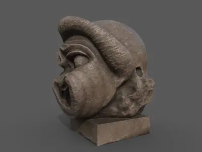 Theatre mask from Athens  1 Low-poly 3D model