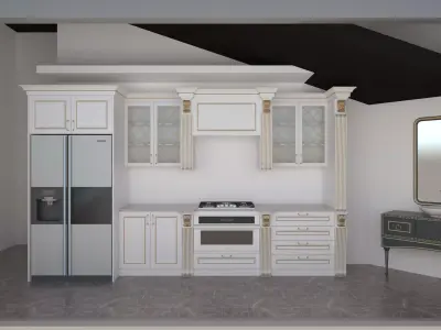 Classic Kitchen and classic sink 3D model