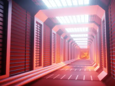 Scifi Hallway Free 3D model