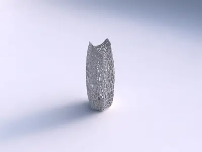 Vase double arc hexagon with dense organic lattice 2 3D print model