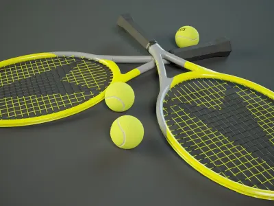 Tennis Racket PBR Low-poly 3D model