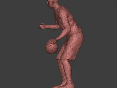Basketball Player Figurine - Statue - Trophy - Lowpoly Polygonal 3D print model