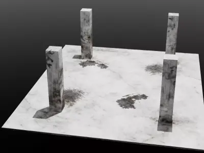 Marble-Table Low-poly 3D model