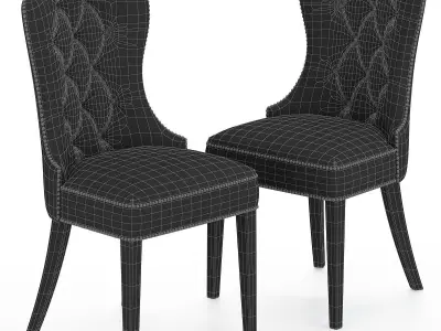 Monet Tufted Velvet Dining Chair - Abbyson Low-poly 3D model