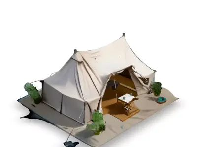 Luxury Glamping Tent 3D Model Low-poly 3D model