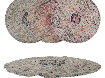 Round Rug Set 160 3D model