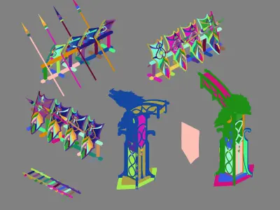 GameNagisen Grassland - Goblin Barracks Gate 01 3D model
