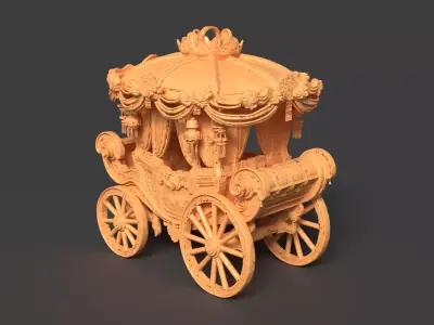 Chinese ancient  carriage   Low-poly 3D model