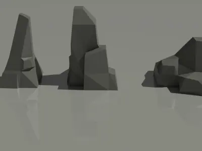 Low-Poly Rocks three Free low-poly 3D model