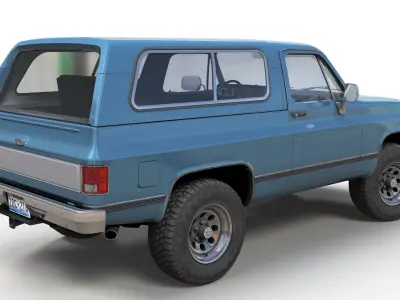 American offroad car Low-poly 3D model