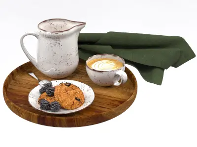 coffee cup decor set 3D model