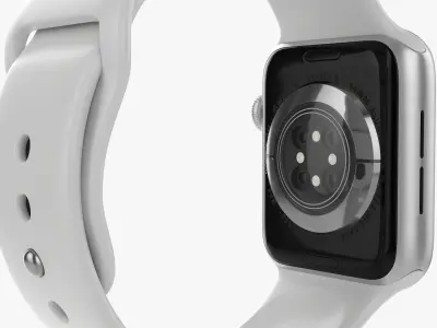 Apple Watch Series 6 silicone loop silver 3D model