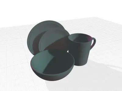 Elements Bone Dinnerware Set 3D model