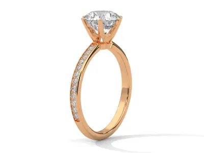 solitaire ring with detail images and 360 render videos 61 3D print model