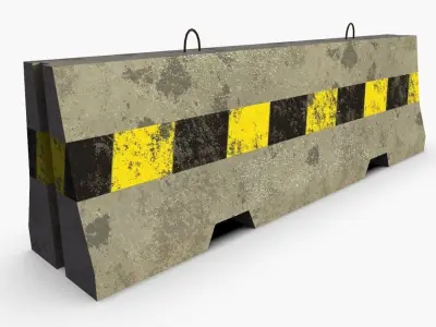 Concrete Barrier Low-poly 3D model shop