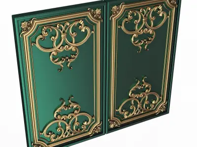 Backgammon Set 06 Green Low-poly 3D model