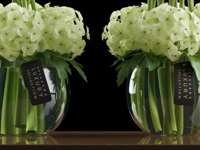 Callalilly and hydrangea  flowers 4 3D model