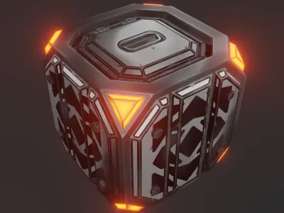 Sci-fi crate Low-poly 3D model