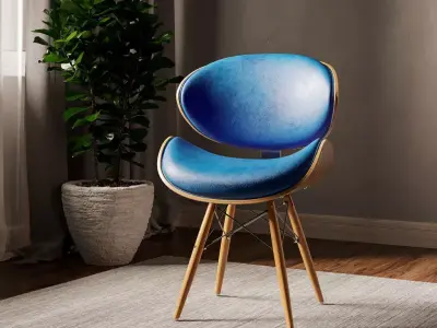 Corvus Madonna Mid-century Teal Accent Chair 3D model