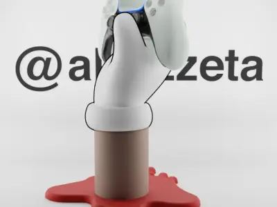 Kaws BFF Companion Hand Controller Stand PS and Xbox Textured Low-poly 3D model