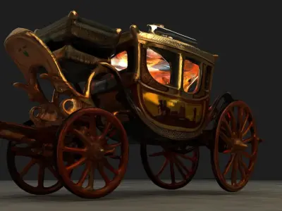 Chinese ancient carriage figure  Low-poly 3D model Low-poly