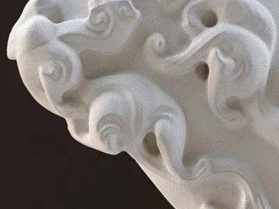 Chi Dragon ancient jade carving 3D print model