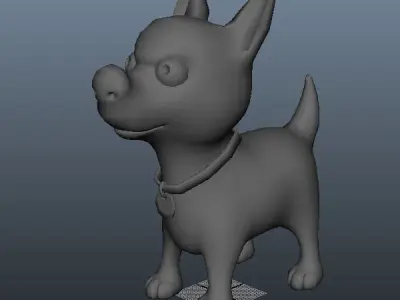 Dog cartoon 01 3D model