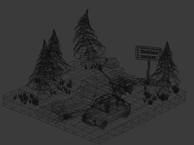 Fishing Corner Low-poly 3D model