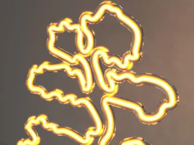 Bonsai 2 - Neon Sign in a Pot 3D model