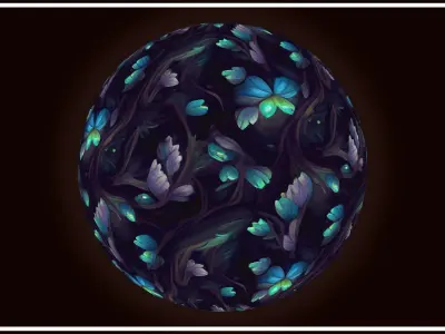 Dark Forest Flowers -- 20 TEXTURES -- Hand-painted ---PACK 2--- Texture