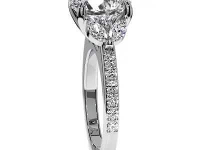 Luxury engagement ring marqusie sides 3D print model