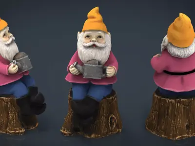 Garden Gnome 6 Low-poly 3D model