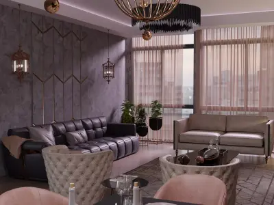living room interior 3D model get