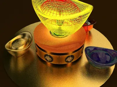 Chinese gold ingot    3D model buy
