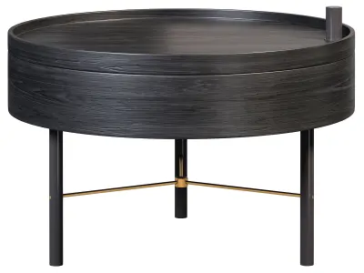 Modern Round Wood Rotating Tray Coffee Table By Homaryt 3D model