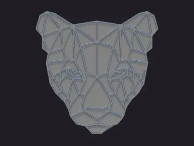 geomentric tiger  3D print model