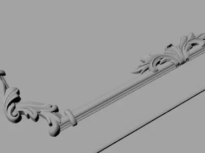 door stl ornate with gold trim 3D model
